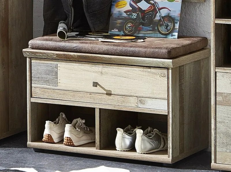 Predsieňová lavica/botník Bonanza, vintage optika