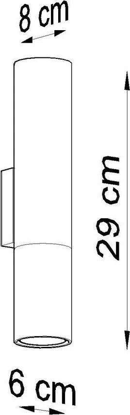 Čierne/v striebornej farbe kovové nástenné svietidlo ø 6 cm Longbot – Sollux