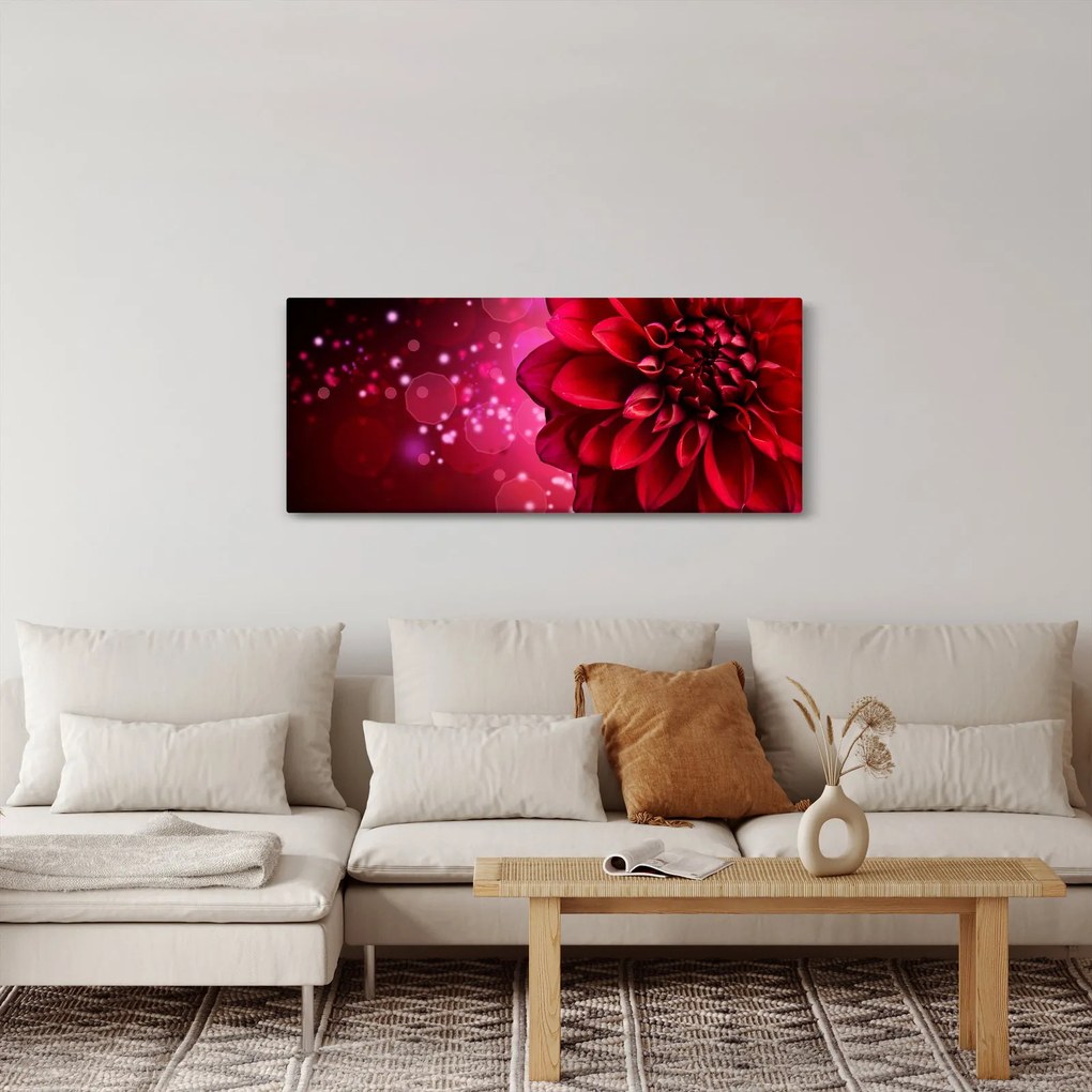 Obraz červené kvety (120x50 cm)