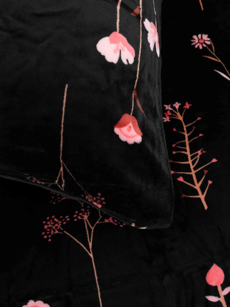 Obliečky mikroplyš Exclusive – Vlčie maky čierne