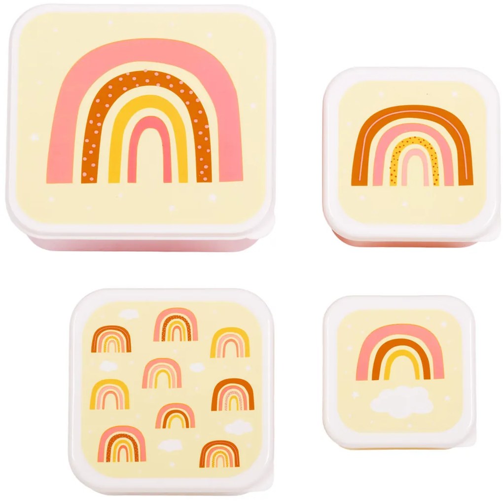 A Little Lovely Company - súprava štyroch desiatových škatuliek - dúha