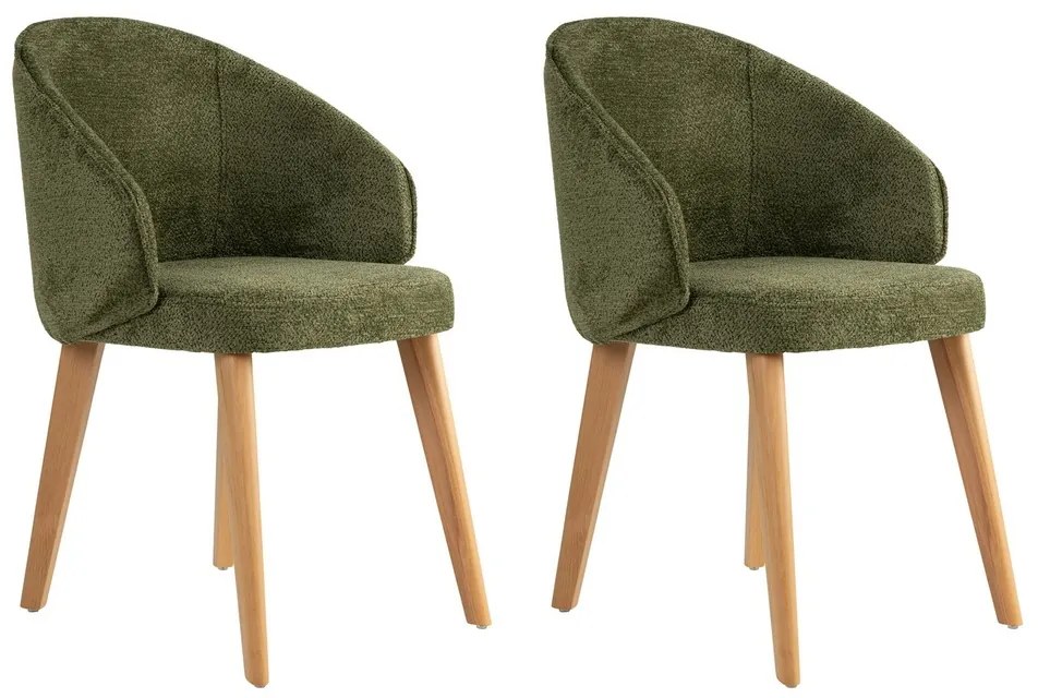 Súprava jedálenských stoličiek Bentley Green and Light Oak, 2 ks