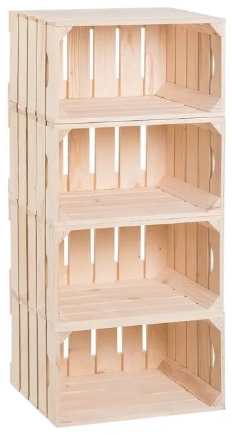 ČistéDrevo Dřevěné bedýnky regál 88 x 40 x 30 cm