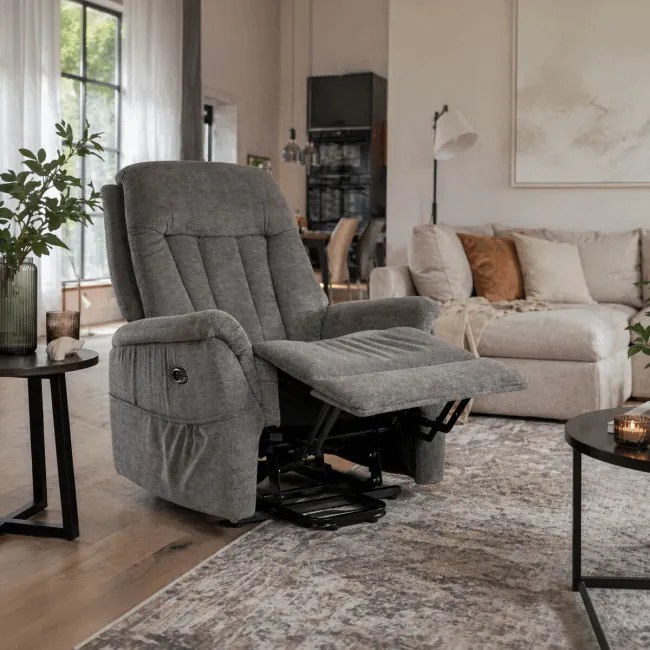 Polohovacie kreslo sivé, elektrické TV-Q8575 GREY2