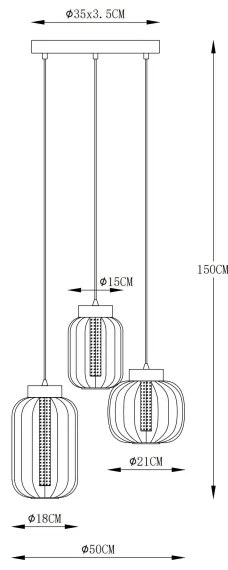 Globo 15746-3H - LED Luster na lanku FLUORO LED/23W/230V