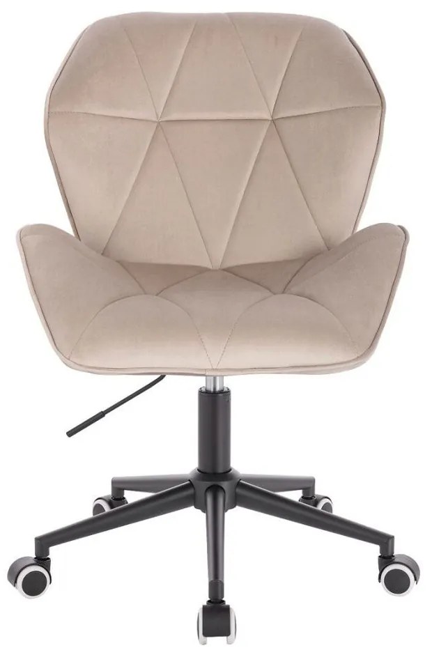 LuxuryForm DESIGN Stolička MILANO MAX VELUR na čiernej podstave s kolieskami - latte