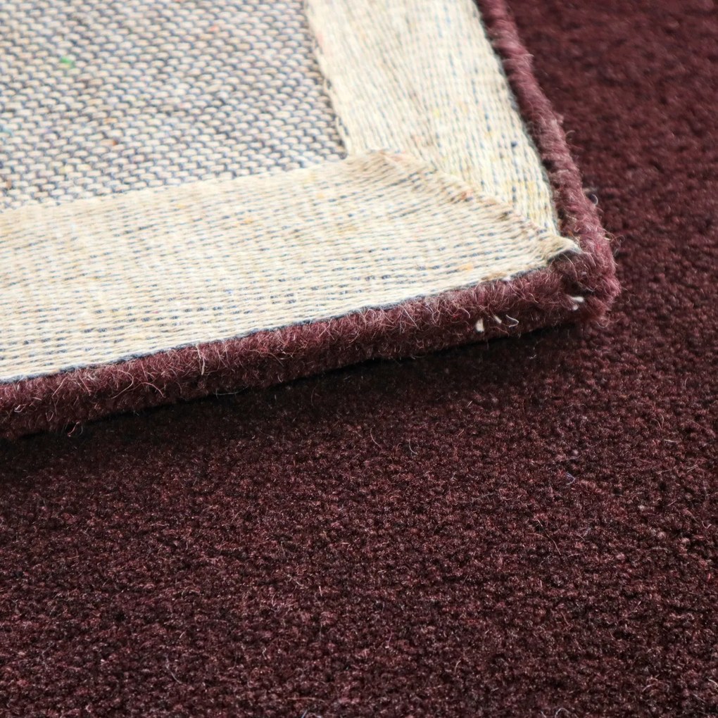 Ručne všívaný kusový koberec Asra wool tm. fialová, 60x110, fialová, obývacia izba, Asra