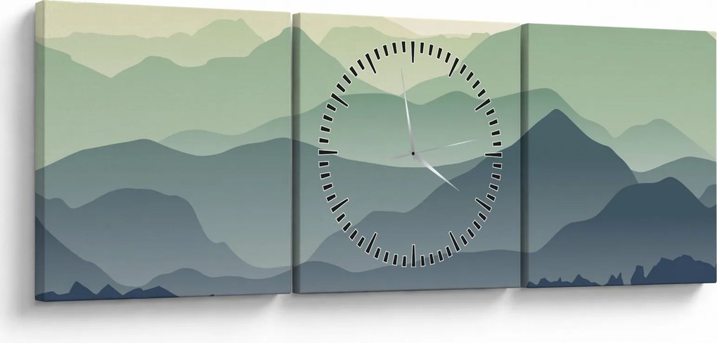 Obraz - Forest Mountain (s hodinami) (90x30 cm)