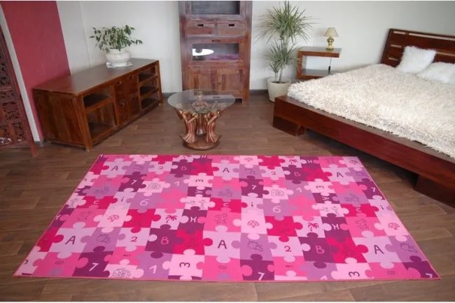 Detský koberec PUZZLE fiolet