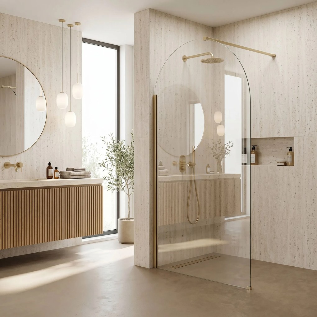 Rea Heaven, sprchová zástena Walk-in, 120 cm, zlatá matná, REA-K6682