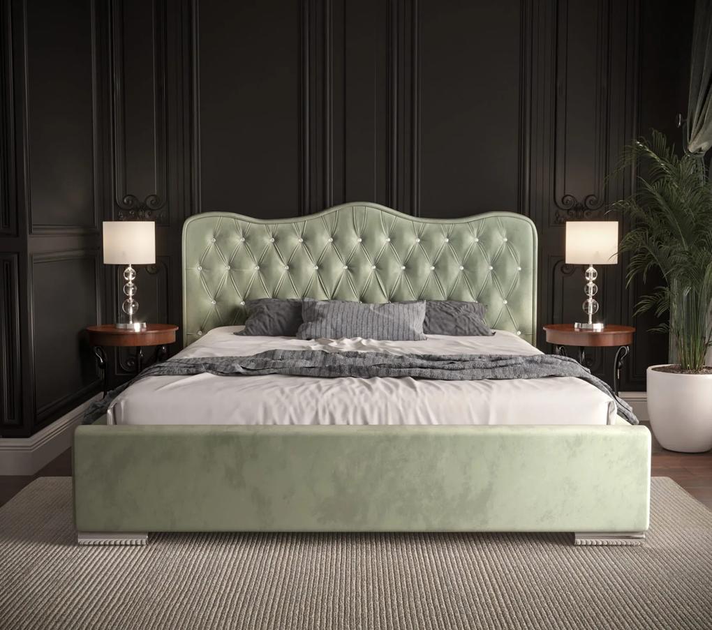 Moderná čalúnená posteľ ROYAL - Drevený rám,160x200
