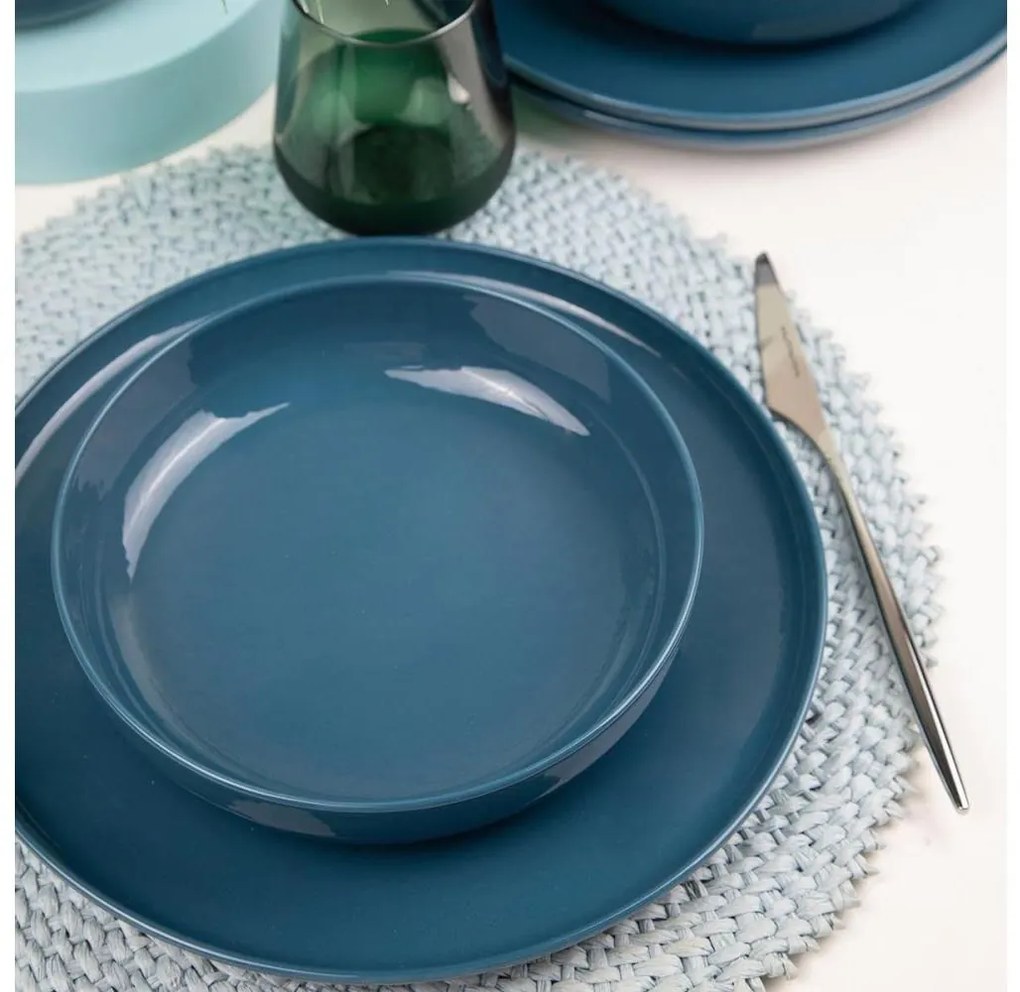 12-dielna jedálenská súprava, modrá, porcelán