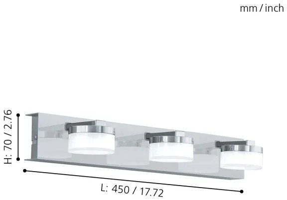 Eglo 96543 - LED Stmievateľné kúpeľňové svietidlo ROMENDO 1 3xLED/7,2W/ IP44