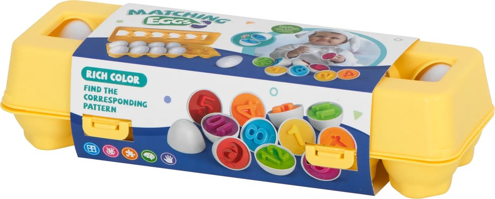 KIK Vzdelávacie puzzle v tvare vajíčok, 12 kusov
