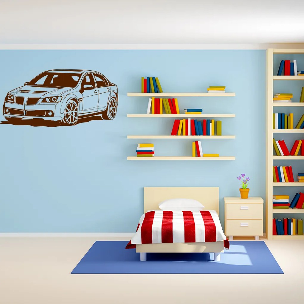 Veselá Stena Samolepka Pretekárske auto Farba: šedá, Veľkosť: 100 x 50 cm
