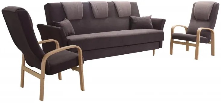 Sedacia súprava Boston 3+1+1, zelená (MIL 17015/17016, wenge)