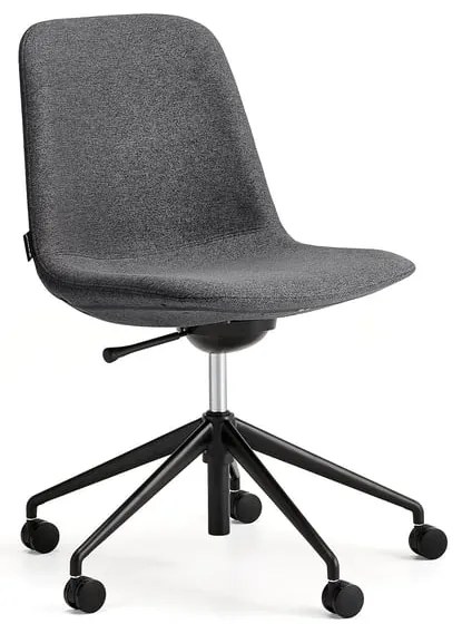 Stolička LANGLEY, nízky sedák, s kolieskami, čierna/antracit