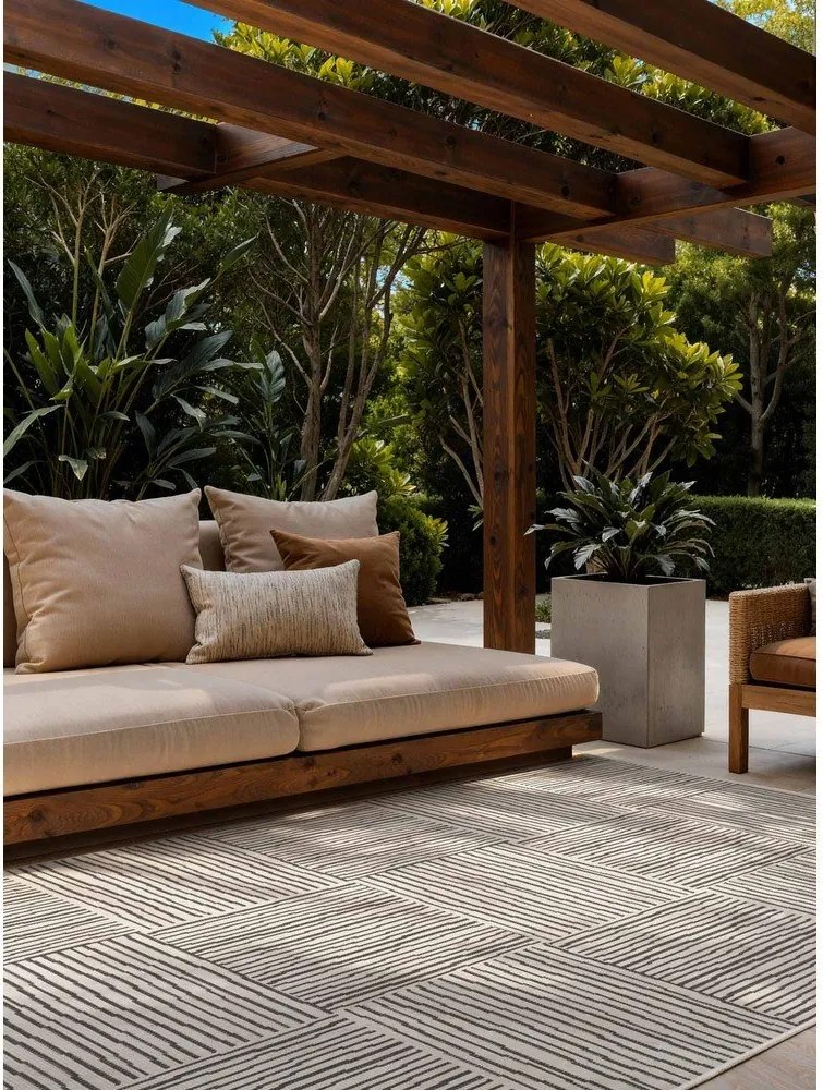 Čierny/krémový vnútorný a vonkajší koberec 120x170 cm Haringey Nightingale – Ted Baker