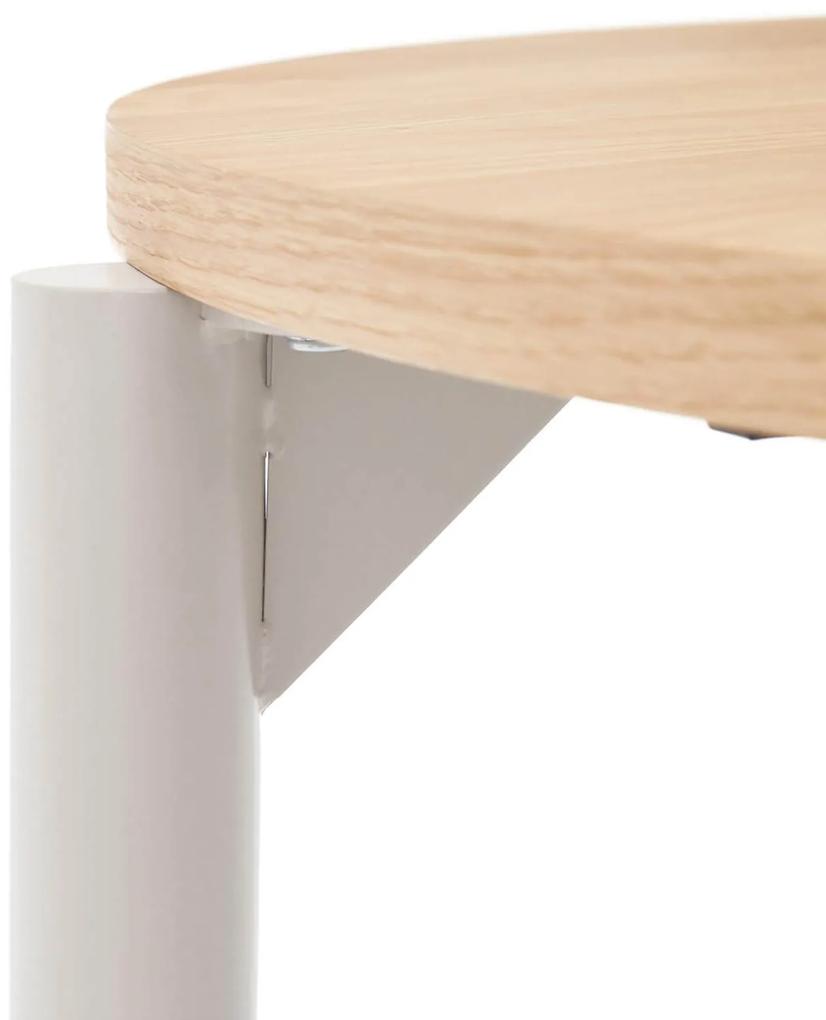 Rozkladací jedálenský stôl tuiri ø 120 (200) cm prírodný/biely MUZZA