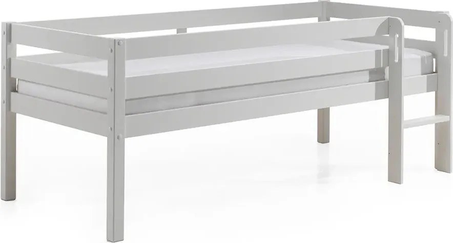 Biela detská vyvýšená posteľ Vipack Pino, 90 x 200 cm