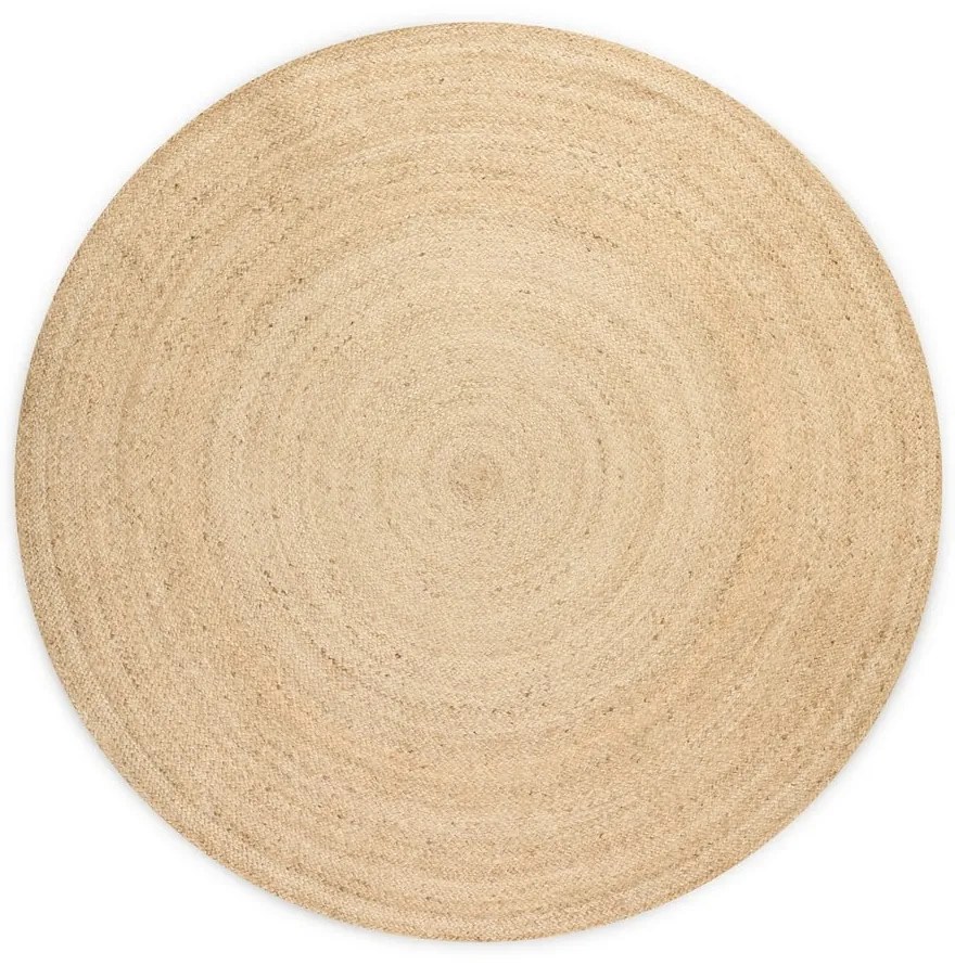 Slonovinový obojstranný jutový okrúhly koberec ø 140 cm Braided Ivory – Hanse Home