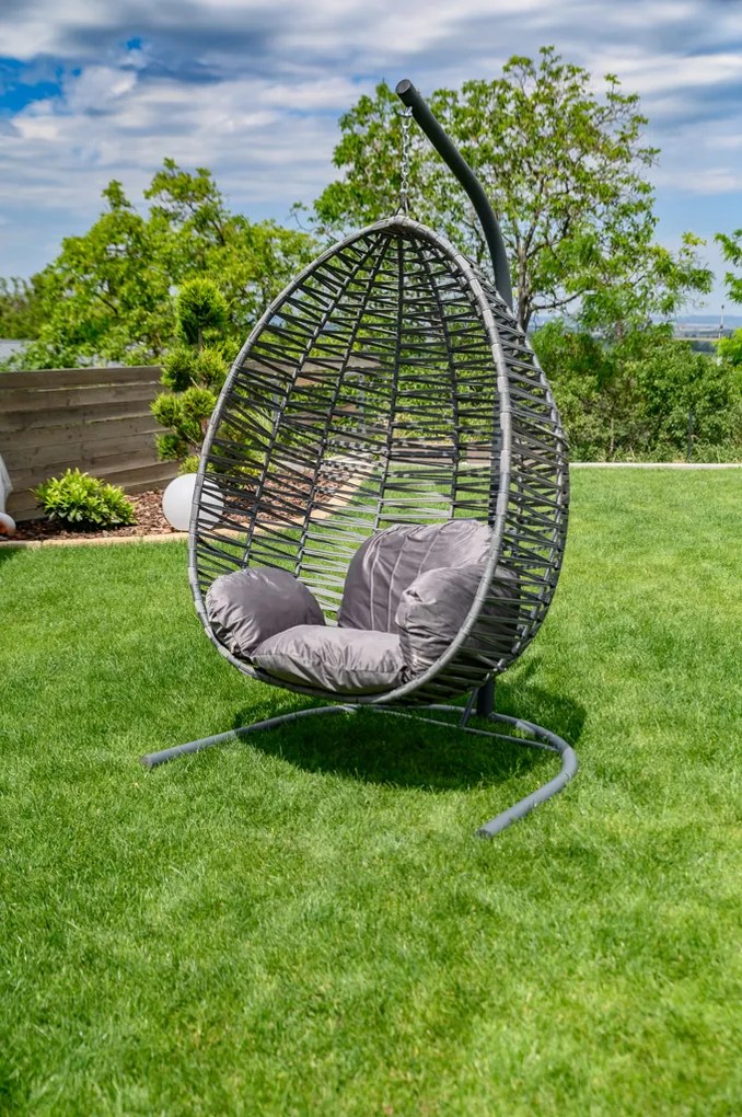 AKCIA Svetlosivé závesné kreslo bez stojana NARS II. akosť