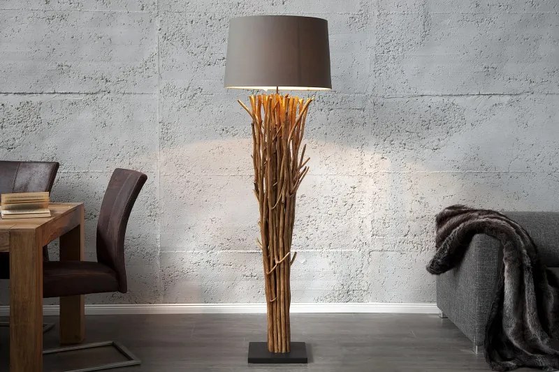 Stojacia lampa Euphoria 175cm naplavené drevo hnedá