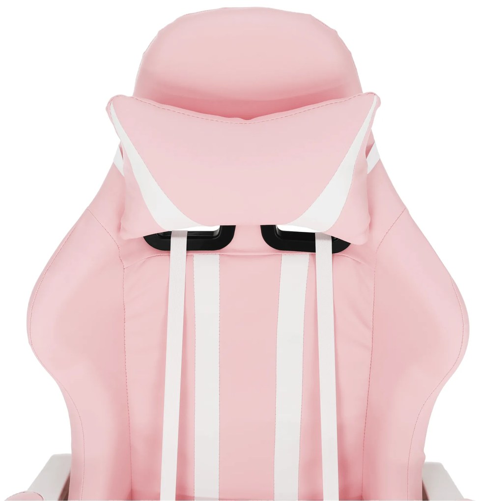 Kancelárske/herné kreslo, ružová/biela, PINKY