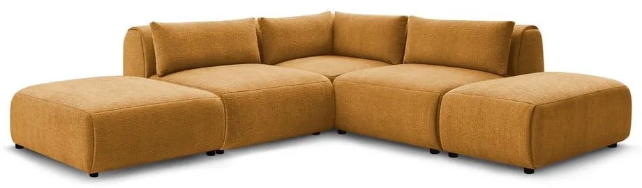 Rohová pohovka (variabilná) v horčicovohnedej farbe Jeanne - Bobochic Paris