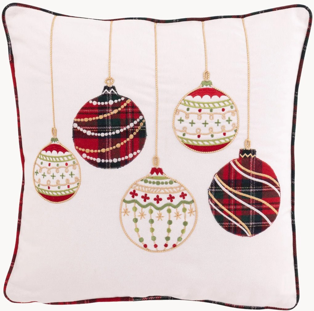 Bavlnený vianočný vankúš Christmas Baubles