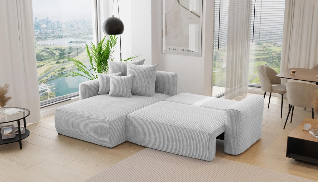 Rohová sedačka Baria (L) (svetlosivá). Akcia -20%. Vlastná spoľahlivá doprava až k Vám domov. 1133097