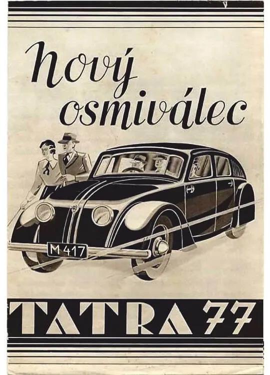 Ceduľa Tatra 77 - nový osmiválec