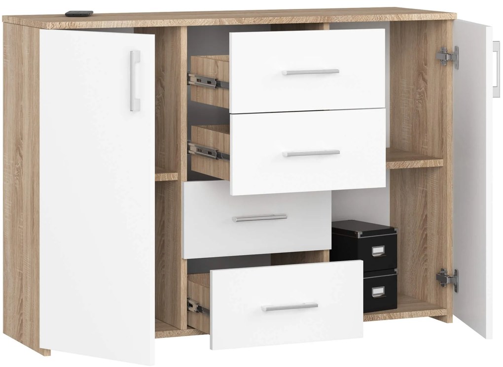 Komoda Torvi K 110 cm dub sonoma/biela