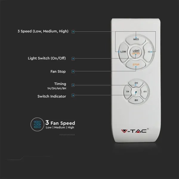 LED Stropné svietidlo s ventilátorom LED/45W/230V 3000/4000/6500K modrá