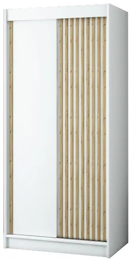 Šatníková skriňa 100 cm Ladonna (biela matná). Akcia -20%. Vlastná spoľahlivá doprava až k Vám domov. 1045692