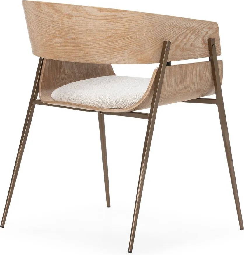 Čalúnené jedálenské kreslá v súprave s podrúčkami 2 ks v prírodnej farbe Naia – MOME