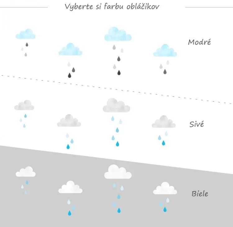 Nálepka na stenu - Hory a obláčiky, mätové