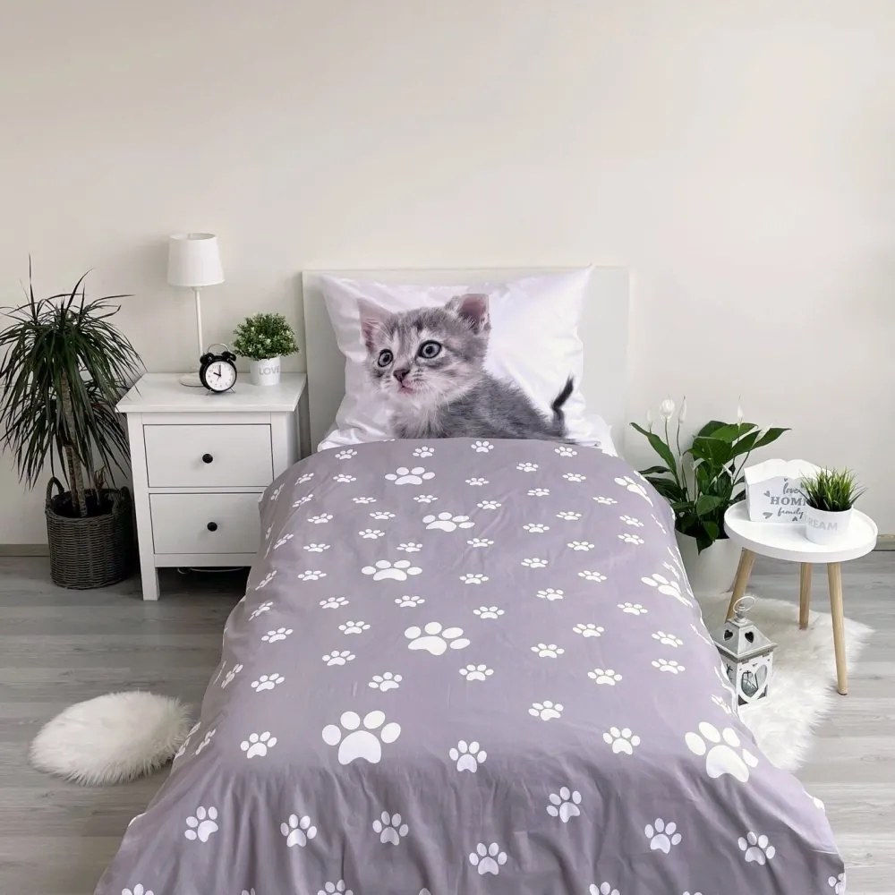 Bavlnené posteľné obliečky Roztomilé mačiatka - 100% bavlna - 70x90 cm + 140x200 cm