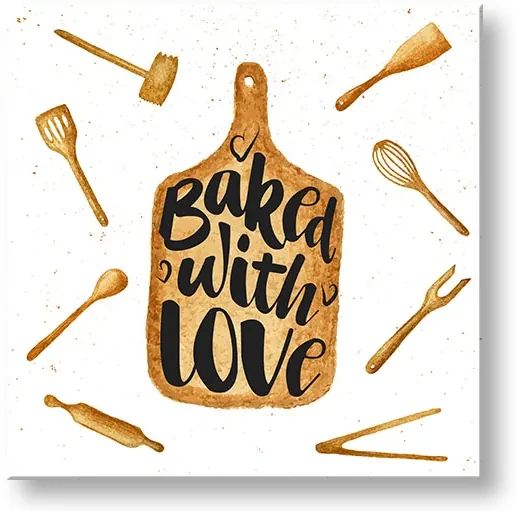 Obraz na stenu s textom Baked with love | rôzne rozmery