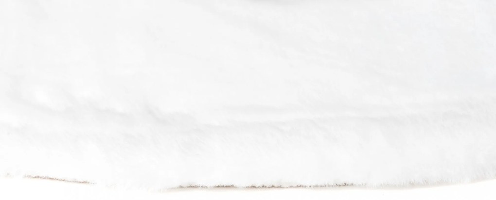 Kusový okrúhly koberec RABBIT FUR - imitácia králičej kožušiny - biely