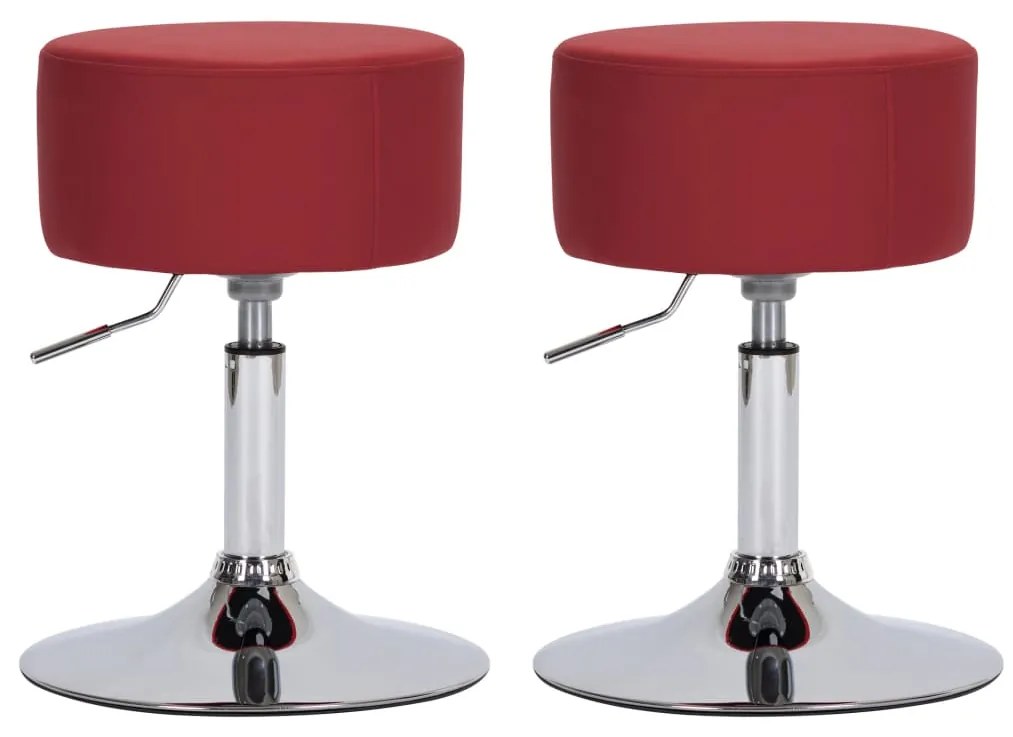 vidaXL Barové stoličky 2 ks vínovo-červené umelá koža