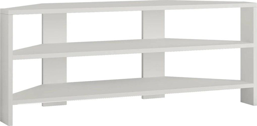 Rohový TV stolík Houseland Thales biely