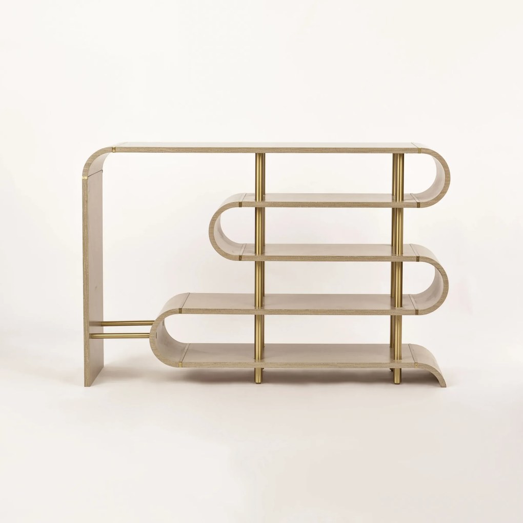 Designový konzolový stolek Stilig ST962 122 cm hnědý/zlatý