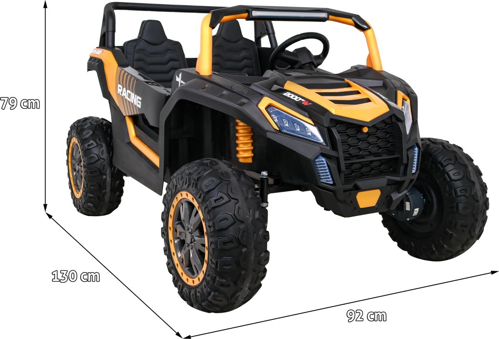 Ramiz Buggy ATV Racing pre 2 deti Zlatá + pohon 4x4 + diaľkové ovládanie + pomalý štart + MP3 LED