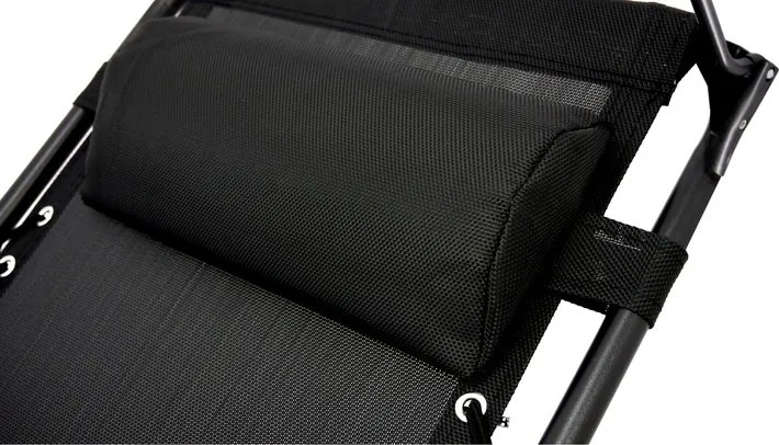 CH Záhradné skladacie relaxačné kreslo so strieškou Zero III - čierna