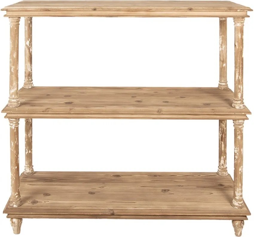 Prírodný antik drevený konzolový stolík / regál Bookrino - 110*40*113 cm