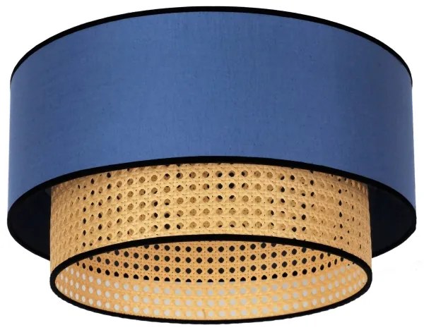 Duolla - Stropné svietidlo BOHO 1xE27/15W/230V pr. 45 cm modrá/ratan