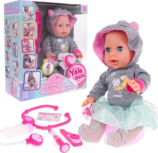 Interaktívna bábika Yale Baby s lekárskou sadou