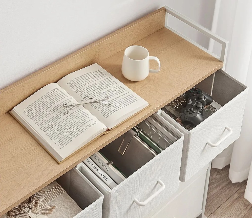 Komoda so zásuvkovými boxmi FLEXIRO 98x85 cm, dub/biela