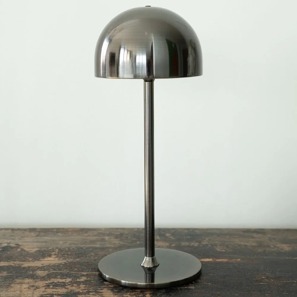 Tmavosivá LED stolová lampa na diaľkové ovládanie s kovovým tienidlom (výška 30 cm) Tim – Sirius